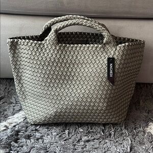 Naghedi St Barths medium tote bag. Celadon. Green. Olive. New with tag.